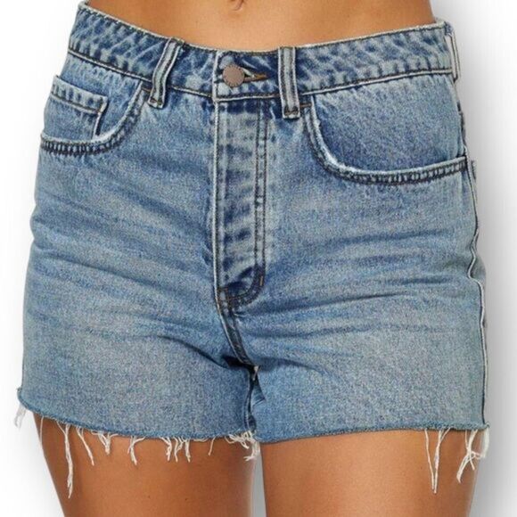 New O’Neill Blue Denim Cutoff Shorts Distressed Medium Wash Beach Womens Sz 30 - Picture 1 of 9